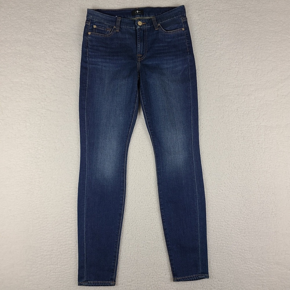 7 For All Mankind‎ Jeans Womens 28x30 The Skinny Dark Wash Blue